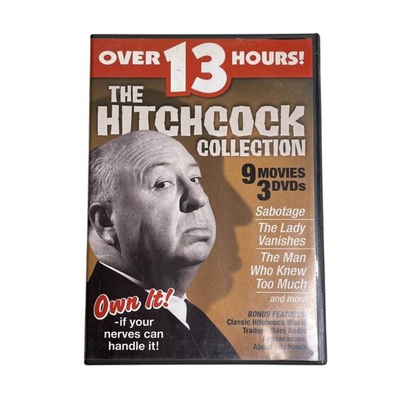The Hitchcock Collection 9 Movies 3 DVDs Classic Films Over 13 Hours 2004 - Picture 1 of 3